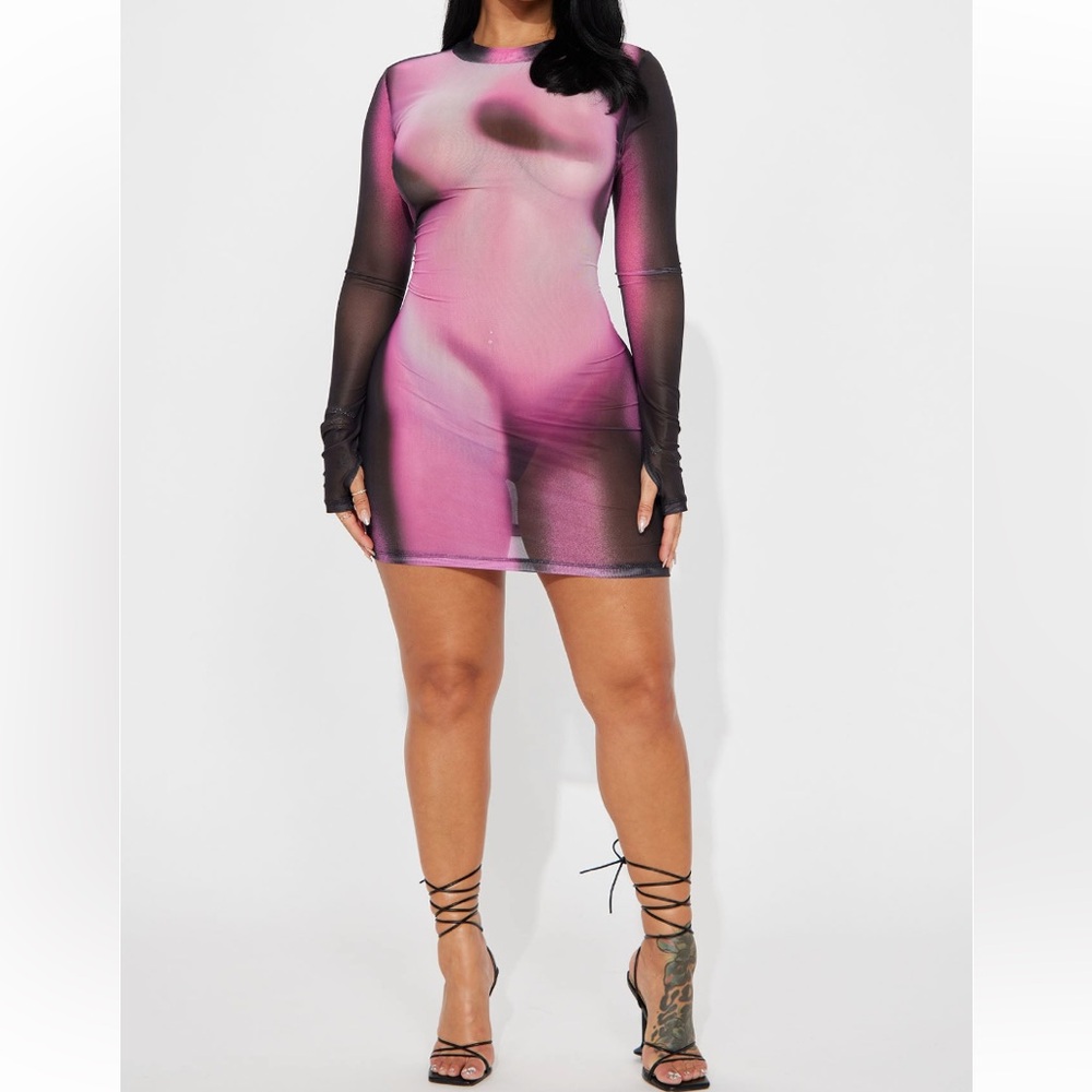 Mesh mini dress 💗🖤